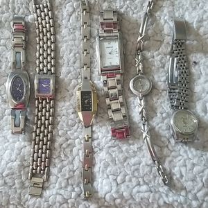 6 silver band watches $25 for All